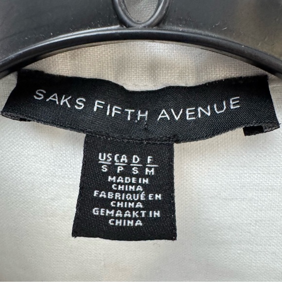 Saks Fifth Avenue White Linen Shirt Dress Size S - Picture 8 of 10